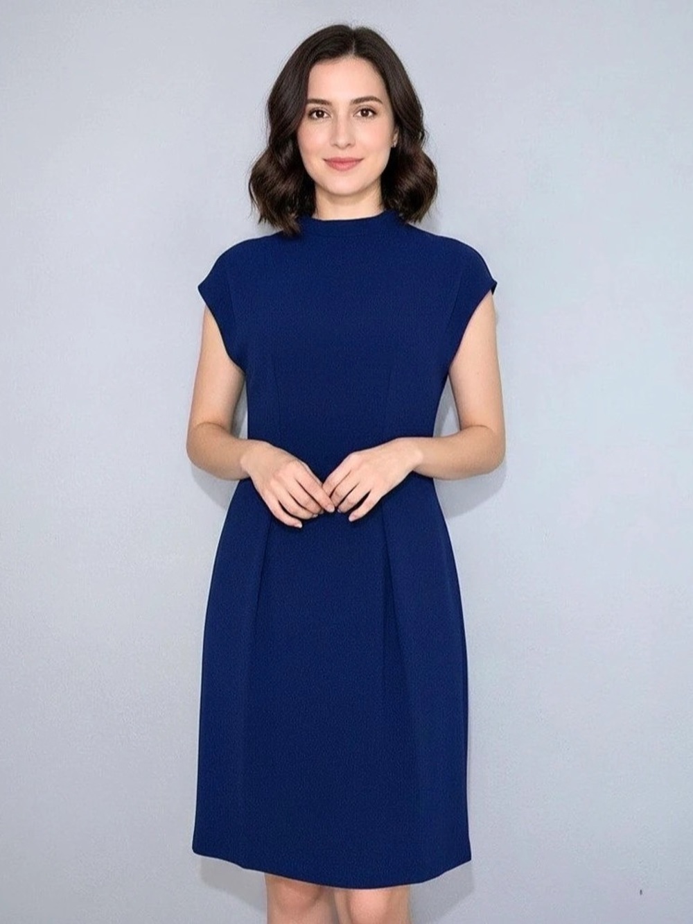 Closet London Zip Front Dress Mini Dress in Blue Size 6 NWT